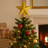 Enfeite De Natal Ponteira Estrela Com Glitter 20cm