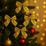 Laço De Natal Mini Glitter Prata Dourado Vermelho Decoração Árvore