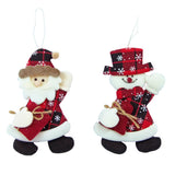 Enfeite Boneco Natal Xadrez 17cm