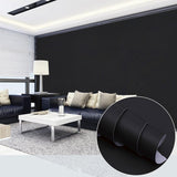 Papel De Parede Liso Autoadesivo 5 Metros Para Sala Quarto Cozinha Preto e Branco