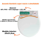 Assento Vaso Sanitário Oval Almofadado Com Tampa