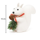 Enfeite De Natal Esquilo Branco 10Cm Decoração Árvore