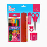 Kit Escolar Infantil Temático Papelaria Com 8 Peças Menina/Menino