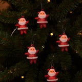 Enfeite De Natal Pendente Papai Noel Glitter 5cm Com 6