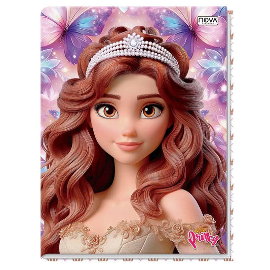 Caderno Universitário Brochura Grande Princesas Princy 96 Folhas