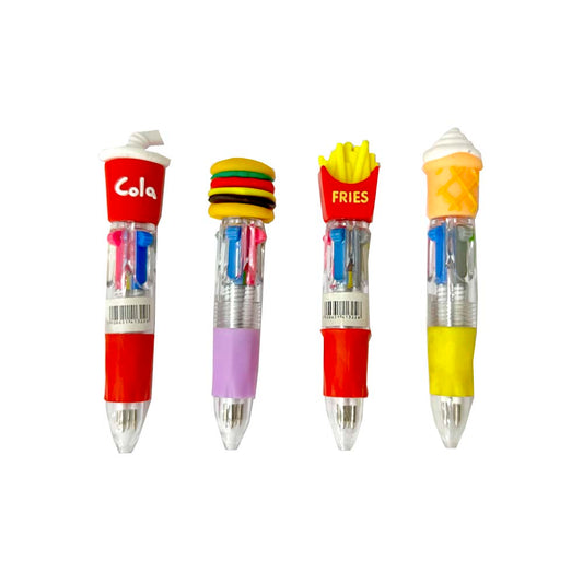 Caneta Mini Fast Food Com 4 Cores Rio De Ouro