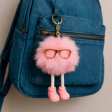 Chaveiro Pelúcia Fofo com Perninhas e Óculos