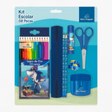 Kit Escolar Infantil Temático Papelaria Com 8 Peças Menina/Menino