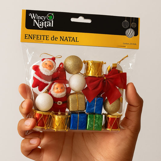Kit Enfeite De Natal Sortidos Com 20