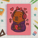 Caderno Grande Capa Dura 10 Matérias Capivara Mood