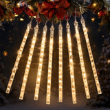Cascata De Natal Bastão Meteoro 8 Tubos Pisca Pisca 136 Leds Iluminação Bivolt