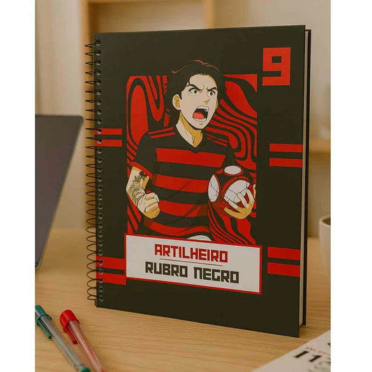 Caderno Grande Capa Dura 1 Matéria Rubro Negro Smart