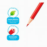 Lápis de Cor Com 12 Cores + Kit Escolar Sertic