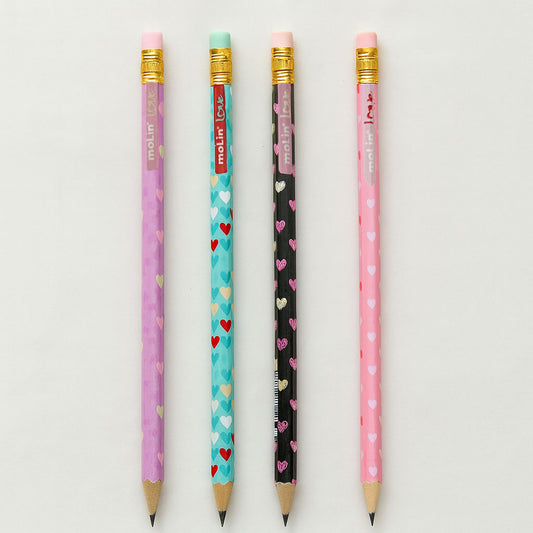 Lápis Preto Com Borracha Love Molin