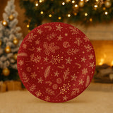 Kit 3 Pratos de Natal Vermelho Decorado Com Estampa Dourada 20cm