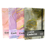 Caderno Pequeno A5 Brochura Capa Dura Mármore Com Elástico