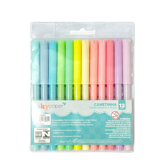 Hidrocor Tons Pastel Com 12 Cores SkyPaper