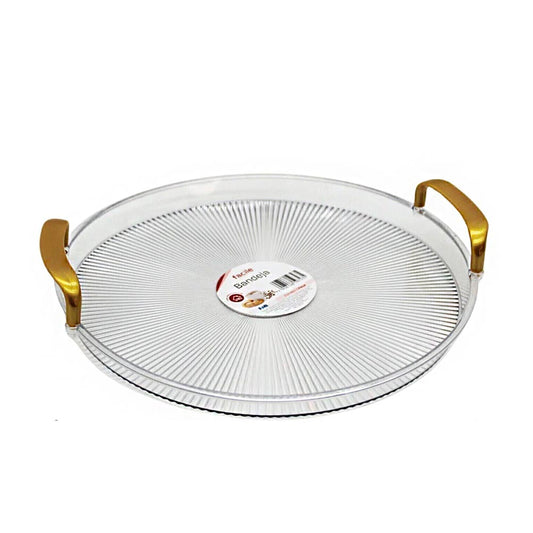 Bandeja Luxo Decorativa Com Alças Sofisticadas Decoração Casa Multiuso