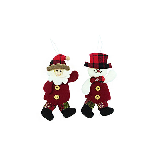 Enfeite Natal Bonecos Papai Noel Boneco de neve 18cm