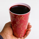 Anúncio Copo De Natal Decorado Vermelho Com Detalhes Dourados 320ml