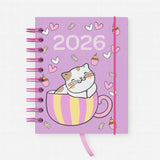 Agenda 2026 Fofa Pequena Espiral Capa Dura 336 Páginas Capivara/Unicórnio/Gato/Cachorro