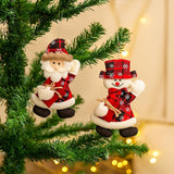 Enfeite Boneco Natal Xadrez 17cm