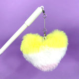 Caneta Pompom Coração Colorido