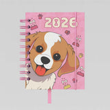 Agenda 2026 Fofa Pequena Espiral Capa Dura 336 Páginas Capivara/Unicórnio/Gato/Cachorro