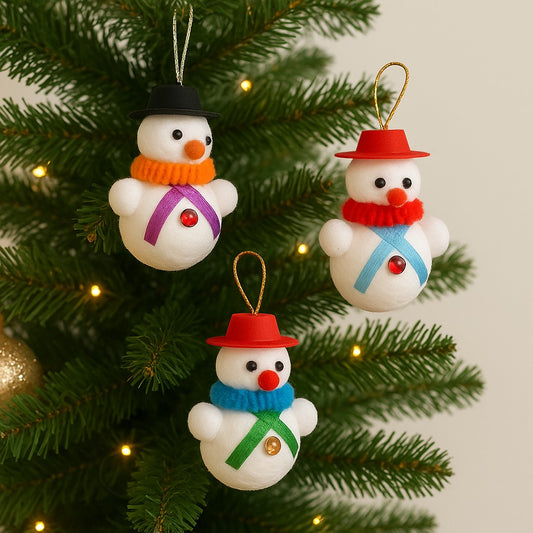 Enfeite De Natal Boneco De Neve Pendente 5Cm Com 3