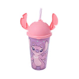 Copo Com Tampa Lúdica Angel e Stitch 500ml