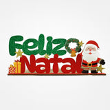 Enfeite De Natal Placa Decorativa Para Mesa Mdf Feliz Natal 30cm