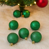 Bola Natal N°6 Decorada Verde Metálico Com 8
