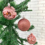 Bola Natal Nº6 Decorada Rosa Com 9