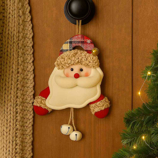 Enfeite Porta Boneco De Neve Papai Noel Feltro Com Guizo