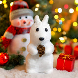 Enfeite De Natal Esquilo Branco Com Glitter 10cm