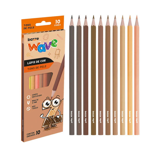 Lápis de Cor Wave Tons De Pele Com 10 Cores Summit