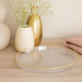 Bandeja Redonda Acrílica Luxo Multiuso 29cm/33cm
