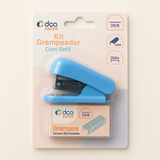 Kit Mini Grampeador Com Refil 200 Grampos Rosa ou Azul