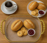 Bandeja Retangular Decorativa Acrílica Luxo Multiuso 34cm/38cm