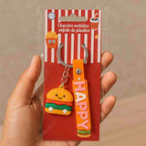 Chaveiro Divertido Happy Hambúrguer Fofo / Batata Frita Fofa