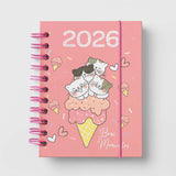 Agenda 2026 Fofa Pequena Espiral Capa Dura 336 Páginas Capivara/Unicórnio/Gato/Cachorro