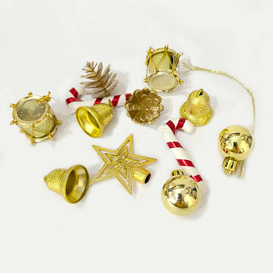Kit Enfeites De Natal Com Ponteira 12 Peças