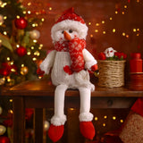 Enfeite De Natal Decorativo Papai Noel/Boneco De Neve Sentado 38cm