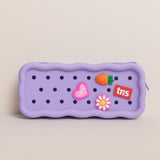 Estojo Escolar Picky Holic Charm Em Silcone Com 4 Pins Tris