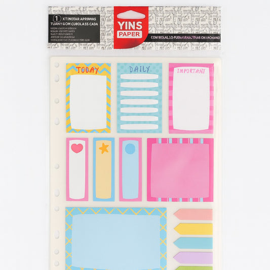 Kit Anote E Cole Funny Com 8 Blocos + 5 Marcadores De Páginas Yins Paper