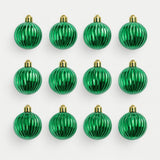 Bola Natal N°4 Decorada Verde Metálico Com 12