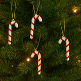 Enfeite De Natal Pendente Bengala 7cm Com 4