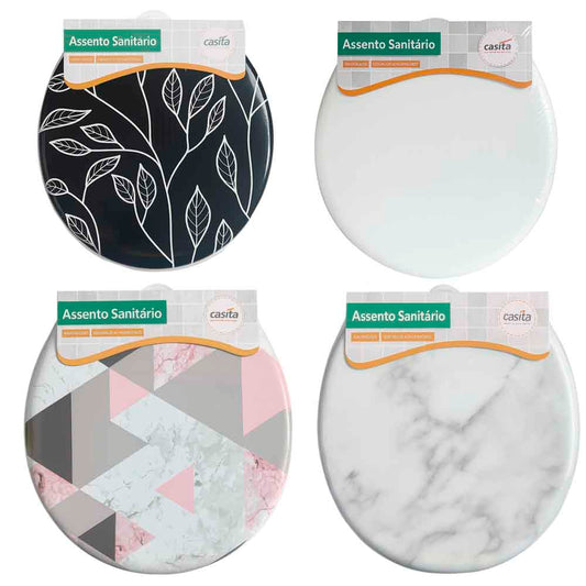 Assento Vaso Sanitário Oval Almofadado Com Tampa