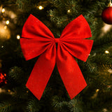 Laço De Natal Decorado Glitter 20Cm