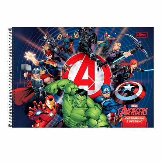 Caderno De Desenho Avengers 80F Tilibra
